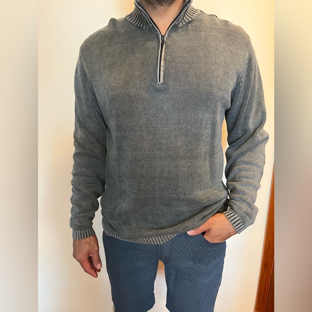 Retrofit Elbow Patch Long Sleeve Sweater Men Sz Large